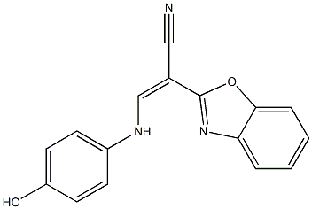 2-(1,3-benzoxazol-2-yl)-3-(4-hydroxyanilino)acrylonitrile Struktur