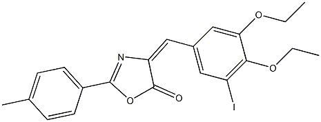 4-(3,4-diethoxy-5-iodobenzylidene)-2-(4-methylphenyl)-1,3-oxazol-5(4H)-one Struktur