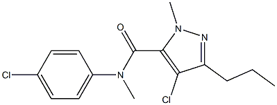 4-chloro-N-(4-chlorophenyl)-N,1-dimethyl-3-propyl-1H-pyrazole-5-carboxamide Struktur