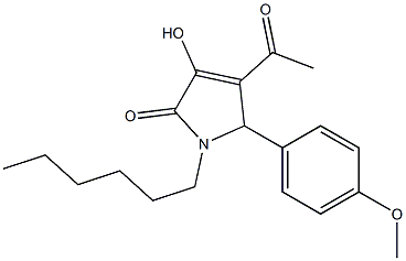 4-acetyl-1-hexyl-3-hydroxy-5-(4-methoxyphenyl)-1,5-dihydro-2H-pyrrol-2-one Struktur