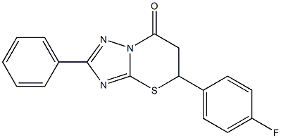 5-(4-fluorophenyl)-2-phenyl-5,6-dihydro-7H-[1,2,4]triazolo[5,1-b][1,3]thiazin-7-one Struktur