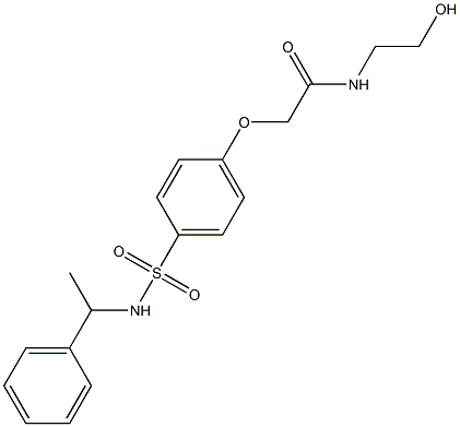 N-(2-hydroxyethyl)-2-(4-{[(1-phenylethyl)amino]sulfonyl}phenoxy)acetamide Struktur