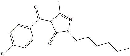 4-(4-chlorobenzoyl)-2-hexyl-5-methyl-2,4-dihydro-3H-pyrazol-3-one Struktur