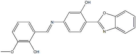 2-(1,3-benzoxazol-2-yl)-5-[(2-hydroxy-3-methoxybenzylidene)amino]phenol Struktur