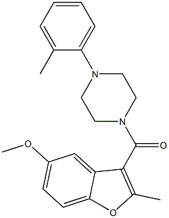 1-{[2-methyl-5-(methyloxy)-1-benzofuran-3-yl]carbonyl}-4-(2-methylphenyl)piperazine Struktur