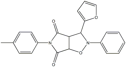 3-(2-furyl)-5-(4-methylphenyl)-2-phenyldihydro-2H-pyrrolo[3,4-d]isoxazole-4,6(3H,5H)-dione Struktur