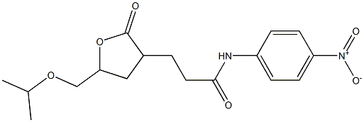 N-{4-nitrophenyl}-3-[5-(isopropoxymethyl)-2-oxotetrahydro-3-furanyl]propanamide Struktur