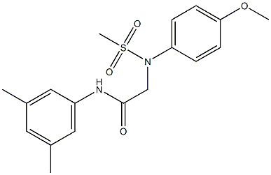 N-(3,5-dimethylphenyl)-2-[4-methoxy(methylsulfonyl)anilino]acetamide Struktur