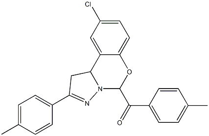 [9-chloro-2-(4-methylphenyl)-1,10b-dihydropyrazolo[1,5-c][1,3]benzoxazin-5-yl](4-methylphenyl)methanone Struktur