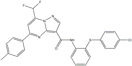 N-{2-[(4-chlorophenyl)sulfanyl]phenyl}-7-(difluoromethyl)-5-(4-methylphenyl)pyrazolo[1,5-a]pyrimidine-3-carboxamide Struktur