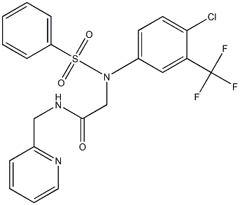 2-[4-chloro(phenylsulfonyl)-3-(trifluoromethyl)anilino]-N-(2-pyridinylmethyl)acetamide Struktur