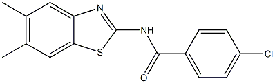 4-chloro-N-(5,6-dimethyl-1,3-benzothiazol-2-yl)benzamide Struktur