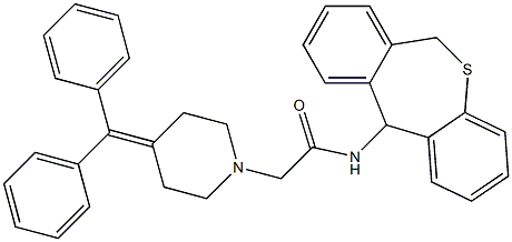 N-(6,11-dihydrodibenzo[b,e]thiepin-11-yl)-2-[4-(diphenylmethylene)-1-piperidinyl]acetamide Struktur