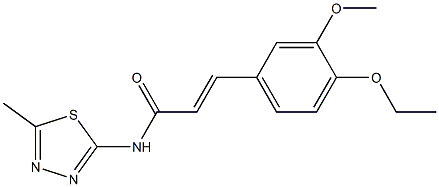 3-(4-ethoxy-3-methoxyphenyl)-N-(5-methyl-1,3,4-thiadiazol-2-yl)acrylamide Struktur