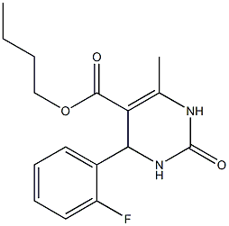 butyl 4-(2-fluorophenyl)-6-methyl-2-oxo-1,2,3,4-tetrahydro-5-pyrimidinecarboxylate Struktur