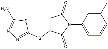 3-[(5-amino-1,3,4-thiadiazol-2-yl)sulfanyl]-1-(3-methylphenyl)-2,5-pyrrolidinedione Struktur