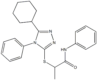 2-[(5-cyclohexyl-4-phenyl-4H-1,2,4-triazol-3-yl)sulfanyl]-N-phenylpropanamide Struktur