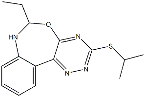 6-ethyl-6,7-dihydro[1,2,4]triazino[5,6-d][3,1]benzoxazepin-3-yl isopropyl sulfide Struktur