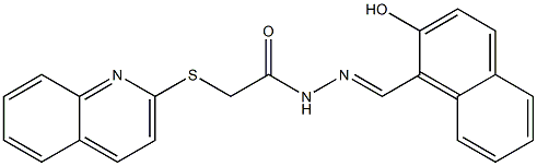 N'-[(2-hydroxy-1-naphthyl)methylene]-2-(2-quinolinylsulfanyl)acetohydrazide Struktur