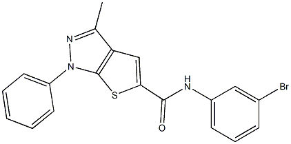 N-(3-bromophenyl)-3-methyl-1-phenyl-1H-thieno[2,3-c]pyrazole-5-carboxamide Struktur