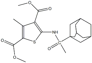 dimethyl 5-[(1-adamantylacetyl)amino]-3-methyl-2,4-thiophenedicarboxylate Struktur