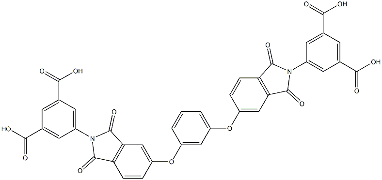 5-[5-(3-{[2-(3,5-dicarboxyphenyl)-1,3-dioxo-2,3-dihydro-1H-isoindol-5-yl]oxy}phenoxy)-1,3-dioxo-1,3-dihydro-2H-isoindol-2-yl]isophthalic acid Struktur