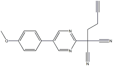 2-but-3-ynyl-2-[5-(4-methoxyphenyl)pyrimidin-2-yl]malononitrile Struktur