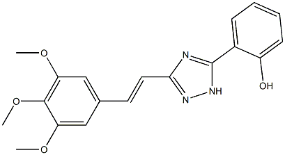 2-{3-[2-(3,4,5-trimethoxyphenyl)vinyl]-1H-1,2,4-triazol-5-yl}phenol Struktur