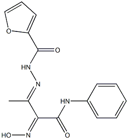 3-(2-furoylhydrazono)-2-(hydroxyimino)-N-phenylbutanamide Struktur