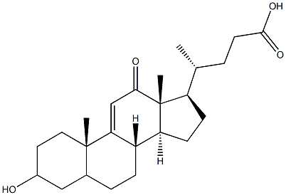 3-hydroxy-12-oxochol-9(11)-en-24-oic acid Struktur