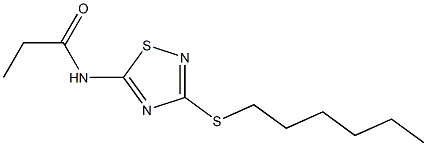 N-[3-(hexylsulfanyl)-1,2,4-thiadiazol-5-yl]propanamide Struktur