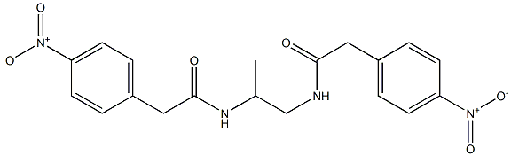 2-{4-nitrophenyl}-N-{2-[({4-nitrophenyl}acetyl)amino]-1-methylethyl}acetamide Struktur