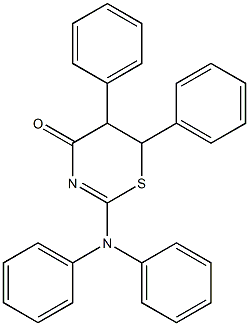 2-(diphenylamino)-5,6-diphenyl-5,6-dihydro-4H-1,3-thiazin-4-one Struktur