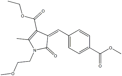 ethyl 4-[4-(methoxycarbonyl)benzylidene]-1-(2-methoxyethyl)-2-methyl-5-oxo-4,5-dihydro-1H-pyrrole-3-carboxylate Struktur