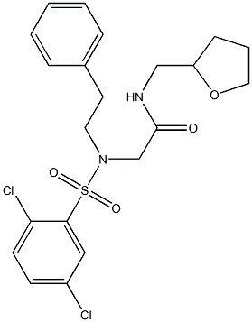 2-[[(2,5-dichlorophenyl)sulfonyl](2-phenylethyl)amino]-N-(tetrahydrofuran-2-ylmethyl)acetamide Struktur