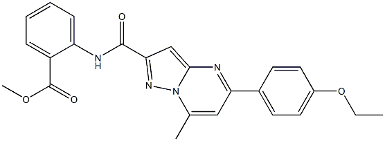 methyl 2-({[5-(4-ethoxyphenyl)-7-methylpyrazolo[1,5-a]pyrimidin-2-yl]carbonyl}amino)benzoate Struktur