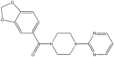 2-[4-(1,3-benzodioxol-5-ylcarbonyl)-1-piperazinyl]pyrimidine Struktur