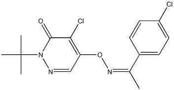 2-tert-butyl-4-chloro-5-({[1-(4-chlorophenyl)ethylidene]amino}oxy)-3(2H)-pyridazinone Struktur