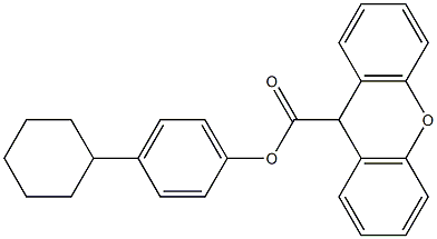 4-cyclohexylphenyl 9H-xanthene-9-carboxylate Struktur