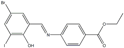 ethyl 4-[(5-bromo-2-hydroxy-3-iodobenzylidene)amino]benzoate Struktur