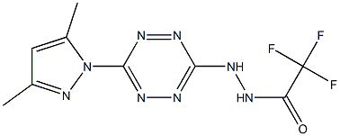 N'-[6-(3,5-dimethyl-1H-pyrazol-1-yl)-1,2,4,5-tetraazin-3-yl]-2,2,2-trifluoroacetohydrazide Struktur