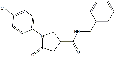 N-benzyl-1-(4-chlorophenyl)-5-oxo-3-pyrrolidinecarboxamide Struktur