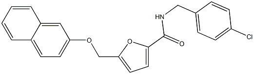 N-(4-chlorobenzyl)-5-[(2-naphthyloxy)methyl]-2-furamide Struktur