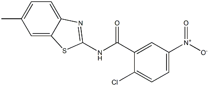 2-chloro-5-nitro-N-(6-methyl-1,3-benzothiazol-2-yl)benzamide Struktur