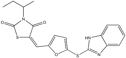 5-{[5-(1H-benzimidazol-2-ylsulfanyl)-2-furyl]methylene}-3-sec-butyl-1,3-thiazolidine-2,4-dione Struktur