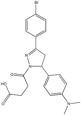 4-{3-(4-bromophenyl)-5-[4-(dimethylamino)phenyl]-4,5-dihydro-1H-pyrazol-1-yl}-4-oxobutanoic acid Struktur