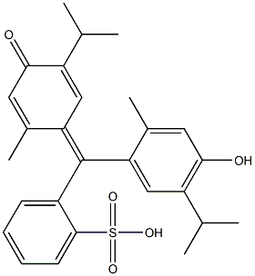 2-[(4-hydroxy-5-isopropyl-2-methylphenyl)(5-isopropyl-2-methyl-4-oxo-2,5-cyclohexadien-1-ylidene)methyl]benzenesulfonic acid Struktur