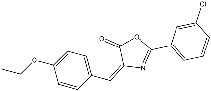 2-(3-chlorophenyl)-4-(4-ethoxybenzylidene)-1,3-oxazol-5(4H)-one Struktur