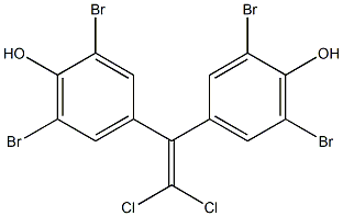 2,6-dibromo-4-[2,2-dichloro-1-(3,5-dibromo-4-hydroxyphenyl)vinyl]phenol Struktur