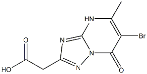 (6-bromo-5-methyl-7-oxo-4,7-dihydro[1,2,4]triazolo[1,5-a]pyrimidin-2-yl)acetic acid Struktur